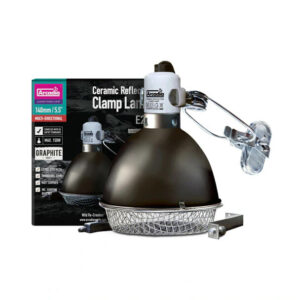 Arcadia Graphite Ceramic Reflector Clamp Lamp with Ceramic Holder